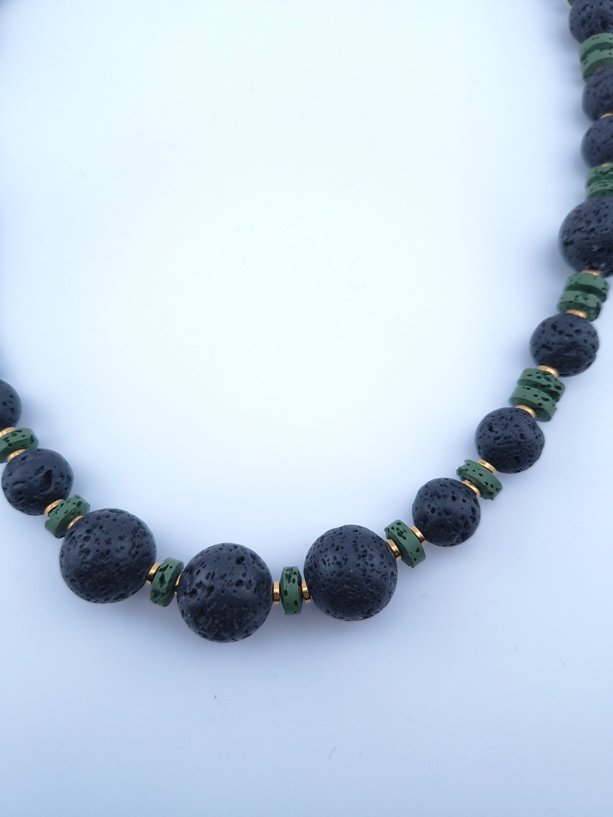 Imperial jasper and hematite necklace with feather pendant | L'Espace Las Collection